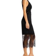 Aqua Women’s Lace Trim Cutout Midi Dress Black M B4HP $98