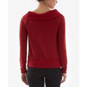 BCX Women’s Juniors’ Foldover-Boat-Neck Ruched-Cuff Sweater Red M B4HP