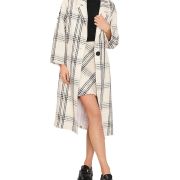 Vince Camuto Women’s Plaid Single Button Coat Beige Small B4HP $159