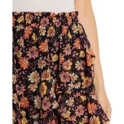 Aqua Women’s Tapestry Floral Mini Skirt Black Size Large B4HP