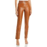 AFRM Women’s Heston Vegan Leather High Rise Straight Leg Pants Brown B4HP $88