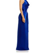 Aidan by Aidan Mattox Women’s Satin Cowl Neck Gown Blue Size 8 B4HP $220