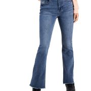 Tinseltown Women’s Juniors’ High Rise Flare Jeans Blue 13 32 x 31.5 B4HP