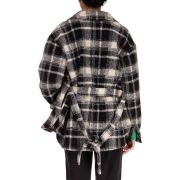 Sanctuary Women’s Shay Belted Plaid Shirt Jacket Black M B4HP $129