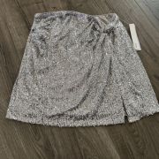 Aqua Women’s Sequin Twist Mini Skirt Silver XL B4HP $78 Defective Sequin Missing