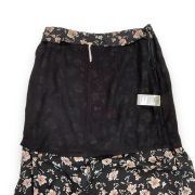 Free People Women’s Black Floral Maxi Side Slit Skirt Size 6 Summer B4HP NO TAGS