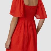 Velvet By Graham & Spencer Women’s Esme Smocked Cotton Dress Red XS B4HP $268