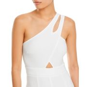 Aqua Women’s Crepe Halter One Shoulder Cut-Out Jumpsuit White S B4HP