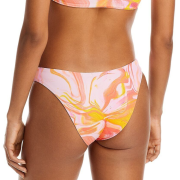 Aqua Women’s Swirl Print Basic Bikini Bottom Multi L B4HP