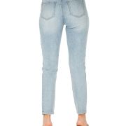 Rewash Women’s Juniors’ Distressed High-Rise Mom Jeans Blue Size 9 B4HP