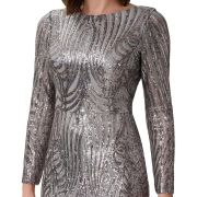 Adrianna Papell Women’s Sequined Mermaid Gown Silver Size 14 B4HP $249