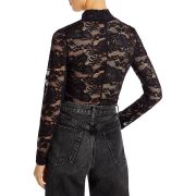 Aqua Women’s Mock Neck Lace Top Black XS B4HP $78