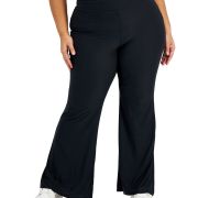 Derek Heart Women’s Trendy Plus Size Pull-On Flare Pants Black 3X B4HP