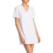 WAYF Women’s Terry Polo Shirt Dress White L B4HP $78