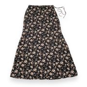 Free People Women’s Black Floral Maxi Side Slit Skirt Size 6 Summer B4HP NO TAGS