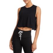 Aqua Women’s Cropped Tank Top Black B4HP