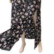 Free People Women’s Black Floral Maxi Side Slit Skirt Size 6 Summer B4HP NO TAGS