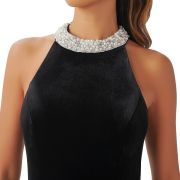 Adrianna Papell Women’s Embellished Velvet Dress Black B4HP $199