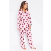 PJ Salvage Women’s Coffee Flannel PJ Set Pink Mist Small B4HP