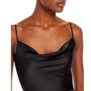 Aqua Women’s Satin Cowl Neck Party Mini Sleeveless Dress Black B4HP $88