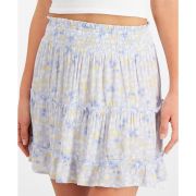 Hippie Rose Women’s Tiered Smocked-Waist Skirt Blue XL B4HP