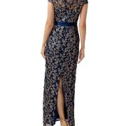 Adrianna Papell Women’s Floral Embroidered Column Dress Blue 6 B4HP MISSING BELT