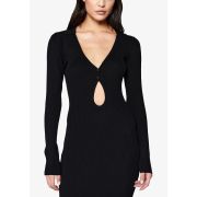 Bardot Women’s Rosario Rib-Knit Dress Black L B4HP $129