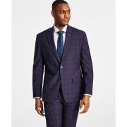 Michael Kors Men’s Modern Fit Wool-Blend Plaid Suit Jacket Blue 50R B4HP $450