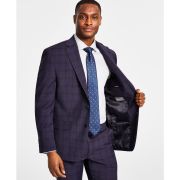 Michael Kors Men’s Modern Fit Wool-Blend Plaid Suit Jacket Blue 50R B4HP $450