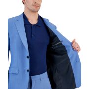 HUGO BOSS Men’s Modern-Fit Light Blue Superflex Suit Jacket Blue 40S B4HP