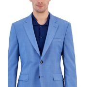 HUGO BOSS Men’s Modern-Fit Light Blue Superflex Suit Jacket Blue 40S B4HP