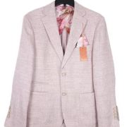 TALLIA Men’s Slim Fit Patterned Linen Sportscoats Pink Blazer $295 B4HP