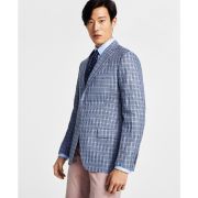 LAUREN RALPH LAUREN Mens Classic-Fit UltraFlex Linen Micro-Check Sport Coat B4HP