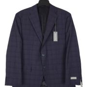 Michael Kors Men’s Modern Fit Wool-Blend Plaid Suit Jacket Blue 50R B4HP $450