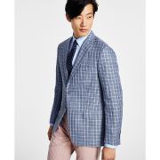 LAUREN RALPH LAUREN Mens Classic-Fit UltraFlex Linen Micro-Check Sport Coat B4HP