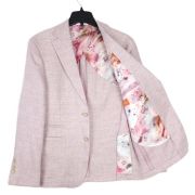 TALLIA Men’s Slim Fit Patterned Linen Sportscoats Pink Blazer $295 B4HP