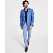 Tommy Hilfiger Men’s Modern Fit Check Sport Coat Suit Jacket Blue $295 B4HP