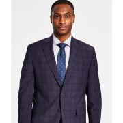 Michael Kors Men’s Modern Fit Wool-Blend Plaid Suit Jacket Blue 50R B4HP $450