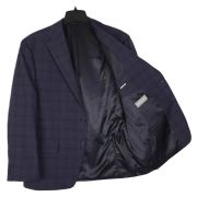 Michael Kors Men’s Modern Fit Wool-Blend Plaid Suit Jacket Blue 50R B4HP $450