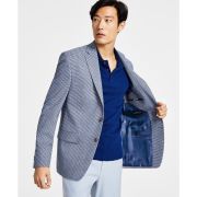 LAUREN RALPH LAUREN Men’s Classic-Fit UltraFlex Stretch Grey Blue Check Coat