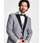 Alfani Men’s Slim Fit Suit Separate Tuxedo Jacket Blazer Gray Black B4HP $360