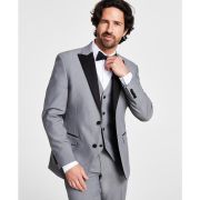 Alfani Men’s Slim Fit Suit Separate Tuxedo Jacket Blazer Gray Black B4HP $360