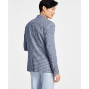 LAUREN RALPH LAUREN Men’s Classic-Fit UltraFlex Stretch Grey Blue Check Coat