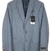 LAUREN RALPH LAUREN Men’s Classic-Fit UltraFlex Stretch Grey Blue Check Coat