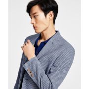 LAUREN RALPH LAUREN Men’s Classic-Fit UltraFlex Stretch Grey Blue Check Coat