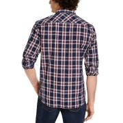 Sun + Stone Mens Dio Plaid Shirt Navy Size Large B4HP