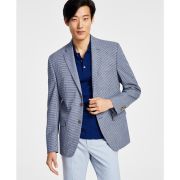 LAUREN RALPH LAUREN Men’s Classic-Fit UltraFlex Stretch Grey Blue Check Coat