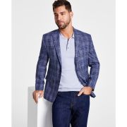 LAUREN RALPH LAUREN Men’s Classic-Fit UltraFlex Stretch Blue Plaid Sport Coat