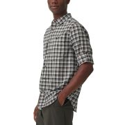 Bass Outdoor Men’s Stretch Plaid Button-Down Tech Shirt Black Beauty XL B4HP