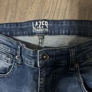 Lazer Mens Straight-Fit Blue Jeans Size 32×32